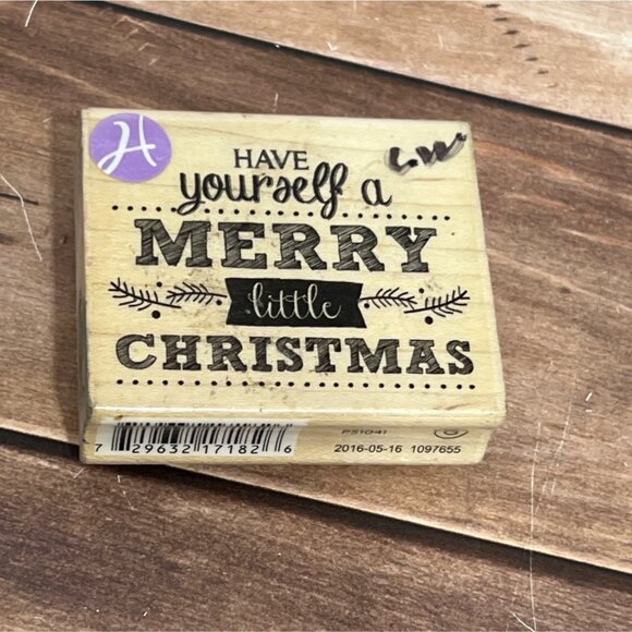 1996 ALL NIGHT MEDIA CHRISTMAS GREETING 274F WOOD MOUNTED RUBBER STAMP - Picture 1 of 5